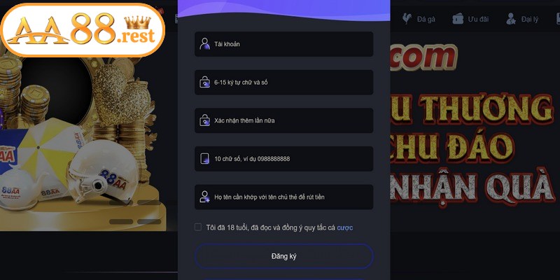 Hướng dẫn các bước đăng ký AA88 chi tiết, an toàn