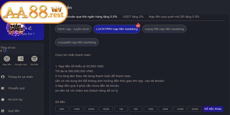 Lý do người dùng cần thực hiện nạp tiền AA88