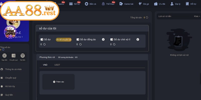 Điều kiện để rút tiền AA88 thành công