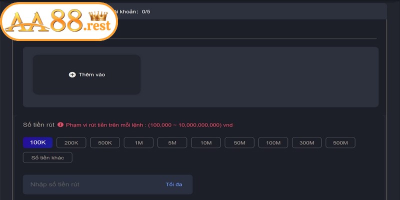 Hướng dẫn các bước rút tiền AA88 cho hội viên